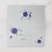 Königsblau, Blume, graue Platzkarte (Außenseite Aufgefaltet)