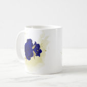 Königsblau-Blumengold Kaffeetasse (Vorderseite Links)