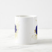 Königsblau-Blumengold Kaffeetasse (Mittel)