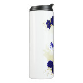 Königsblau-Blumengold Thermosbecher (Nach links gedreht)