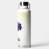 Königsblau-Blumengold Trinkflasche (Rückseite)