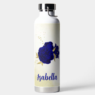 Königsblau-Blumengold Trinkflasche