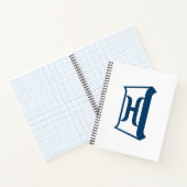 Königsblau Buchstabe H Elegantes Initial-Monogramm Notizblock (Innenseite)