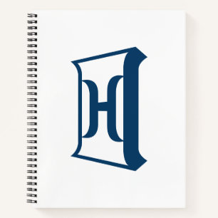Königsblau Buchstabe H Elegantes Initial-Monogramm Notizblock