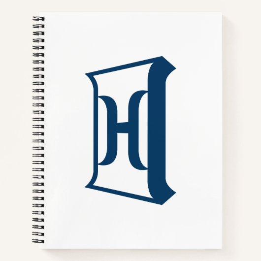 Königsblau Buchstabe H Elegantes Initial-Monogramm Notizblock (Vorderseite)