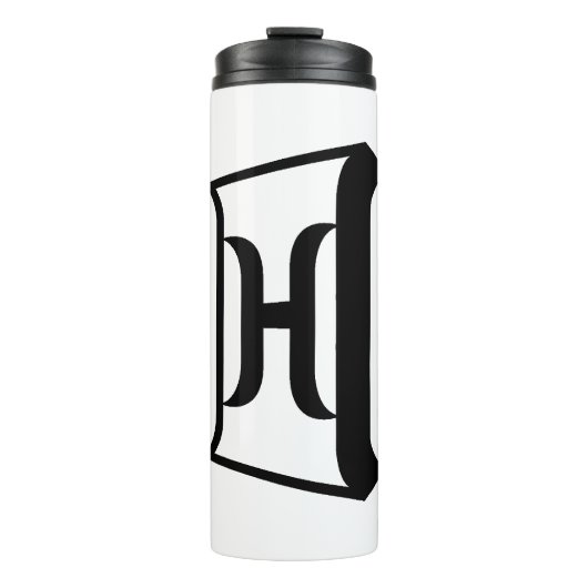 Königsblau Buchstabe H Elegantes Initial-Monogramm Thermosbecher (Vorderseite)