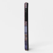 Königsblau-Feder-Muster mit Monogramm Case-Mate iPhone Hülle (Hinten/Links)