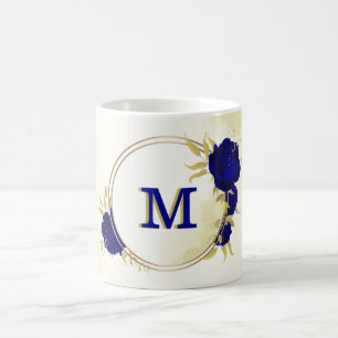 königsblau floral gold kaffeetasse