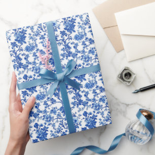 Königsblau-Garten-Toile Geschenkpapier
