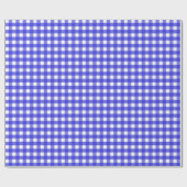 Königsblau Gingham Geschenkpapier (Flach)