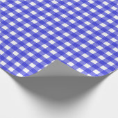 Königsblau Gingham Geschenkpapier (Ecke)
