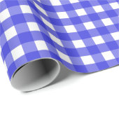 Königsblau Gingham Geschenkpapier (Rolleneckpunkt)