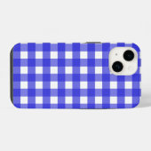 Königsblau Gingham iPhone Hülle (Rückseite (Horizontal))