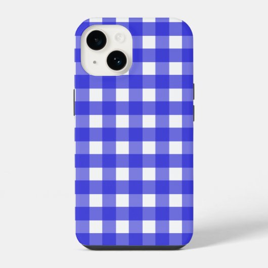 Königsblau Gingham iPhone Hülle (Rückseite)