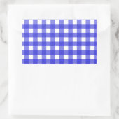 Königsblau Gingham Rechteckiger Aufkleber (Tasche)