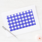 Königsblau Gingham Rechteckiger Aufkleber (Umschlag)
