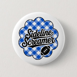 Königsblau Gingham Spieltags Football Button
