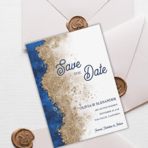 Königsblau Gold Abstrakt Luxuriös Formal Hochzeit