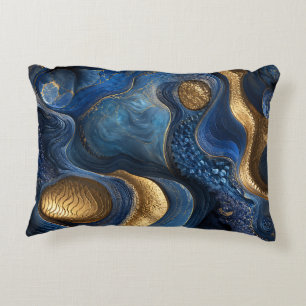 Königsblau Gold Navy Blau Geode Dekoratives Gesche Dekokissen