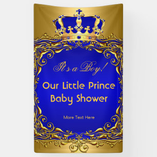 Königsblau Goldene Krone Baby Shower Junge Banner