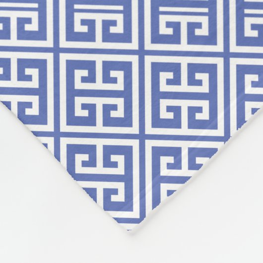 Königsblau-griechisches Schlüsselmuster Fleecedecke (Ecke)