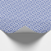 Königsblau-griechisches Schlüsselmuster Geschenkpapier (Ecke)