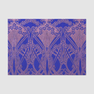 Königsblau, Jugendstil-Muster, königliches Violett Seidenpapier
