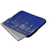 Königsblau mit Gold drapiert Luxus Laptopschutzhülle (Vorne Knopf)