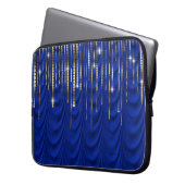 Königsblau mit Gold drapiert Luxus Laptopschutzhülle (Vorderseite Links)