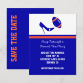 Königsblau & Orange Fußball Save The Date (Vorne/Hinten)