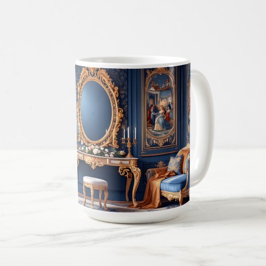 Königsblau Rococo Kaffeetasse (VorderseiteRechts)