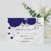 Königsblau RSVP Karte (Stehend Vorderseite)