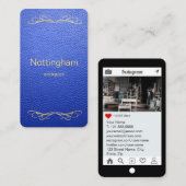 Königsblau scheinbare lederne Instagram Art Visitenkarte (Vorne/Hinten)