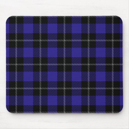 Königsblau-schwarzes Karo Mousepad (Vorne)