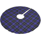 Königsblau-schwarzes Karo Polyester Weihnachtsbaumdecke (Schrägansicht)