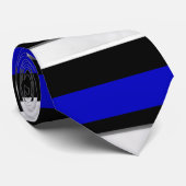 Königsblau-Schwarzes u. Silber Krawatte (Gerollt)