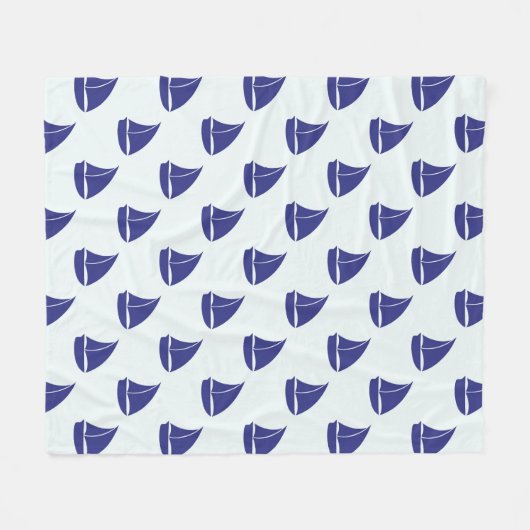 Königsblau-Segelboot-Muster Fleecedecke (Vorderseite (Horizontal))