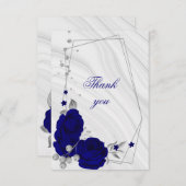 Königsblau, silbergrau, geometrisch dankeskarte (Vorne/Hinten)