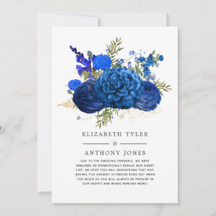 Königsblau und Gold Blumen Hochzeitsgast reduziert Ankündigung