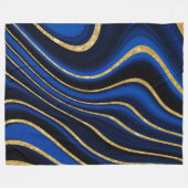 Königsblau und goldene Marmordecke Fleecedecke (Vorderseite (Horizontal))