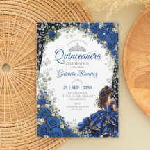 Königsblau und schwarze Quinceañera Silber Schmett