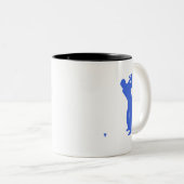 Königsblau-und Weiß-Golf Zweifarbige Tasse (VorderseiteRechts)