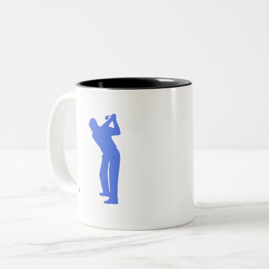 Königsblau-und Weiß-Golf Zweifarbige Tasse (Vorderseite Links)