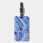 Königsblau und Weiß Ming Art-Musterkunst Gepäckanhänger (Vorderseite vertikal)