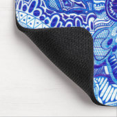 Königsblau und Weiß Ming Art-Musterkunst Mousepad (Ecke)