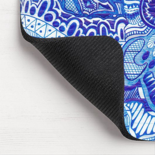 Königsblau und Weiß Ming Art-Musterkunst Mousepad (Ecke)
