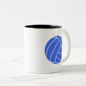 Königsblau-und Weiß-Volleyball Zweifarbige Tasse (VorderseiteRechts)