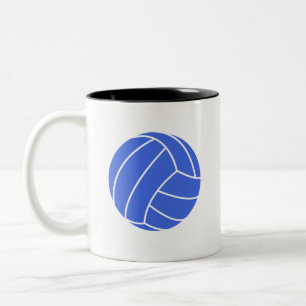 Königsblau-und Weiß-Volleyball Zweifarbige Tasse