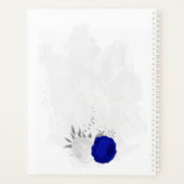 Königsblau und weiße Blume silber Planer (Rückseite)