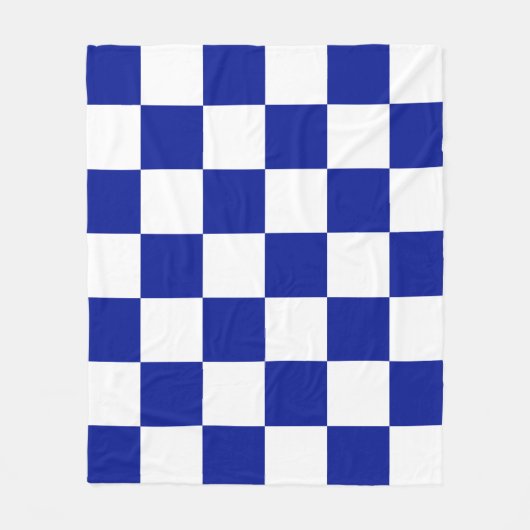 Königsblau-und weißeskariertes Muster Fleecedecke (Vorderseite)